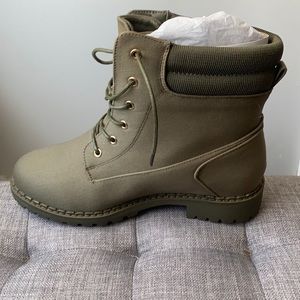 Just Fab - Alfie Lace-up ankle boot - Size 9 in Olive